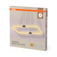 OSRAM DECOR Tetragon Pendelleuchte, 18W, 3000K, 2000lm, Warmweiß, Click DIM