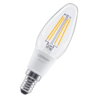 OSRAM SMART+ MATTER Filament Classic shapes Dimmable in B-Form, LED-Lampe, Glas, klar, 4 W, 470 lm, 2700 K, Matter, Smartspeaker-Kompatibel, Dimmbar
