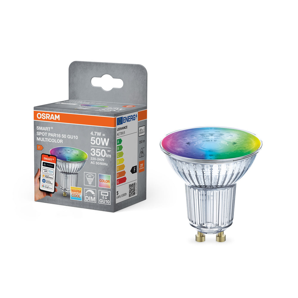 OSRAM Matter SMART+ LED Lampe Spot RGBW mehrfarbig (ex 32W) 5W / 2700-6500K GU10