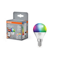 OSRAM Matter SMART+ LED Lampe CLASSIC P, RGB, Frost-Optik, 4,9W, 470lm, E14