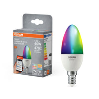 OSRAM Matter SMART+ LED Lampe CLASSIC B, RGB, Frost-Optik, 4,9W, 470lm, E14