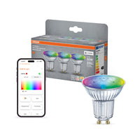 OSRAM SMART+ MATTER Spot Multicolor in PAR16-Form, LED-Spot, Glas, 4,7 W, 350 lm, von 2700 bis 6500 K, Matter, Smartspeaker-Kompatibel, Dimmbar