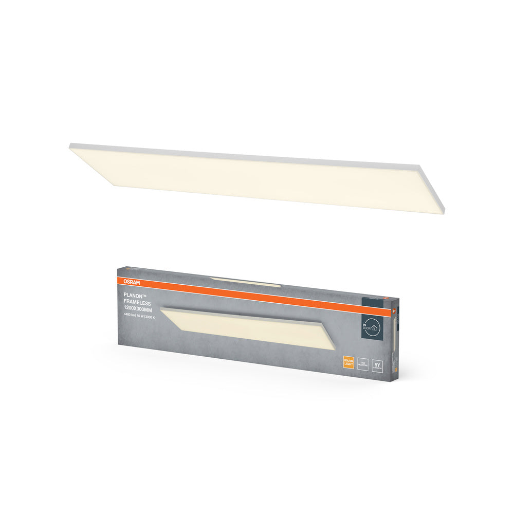 OSRAM Planon Frameless LED Deckenleuchte, Warmweiß, 40W, 1200x300mm