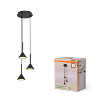 OSRAM DECOR Fuji 3XPendant Pendelleuchte PL 13W 930 Black