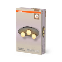OSRAM DECOR Concrete Nest Deckenleuchte Grau, 3-flammig, G9