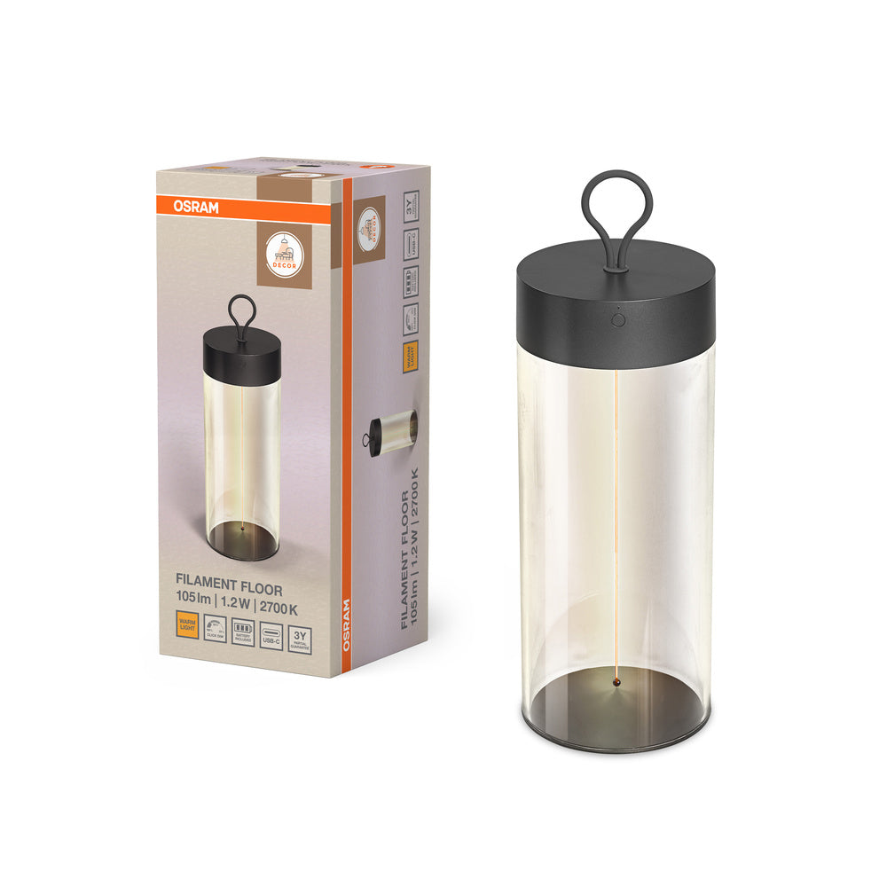 OSRAM DECOR FILAMENT LED-Tischleuchte 320mm, dunkelgrau, 1,2W, 105lm, IP20, 2700K