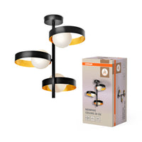 OSRAM DECOR Memphis Deckenleuchte, schwarz/gold, G9