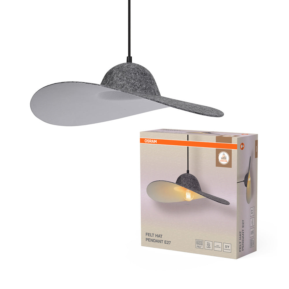 OSRAM DECOR Felt Hat Pendelleuchte Dunkelgrau, E27