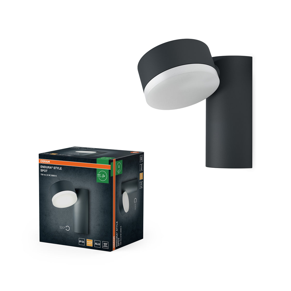 OSRAM ENDURA Style LED-Außenleuchte mit drehbarem Kopf