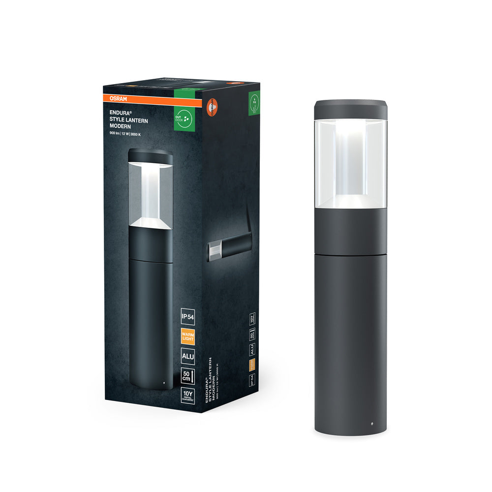 OSRAM LED Gartenpylone, Leuchte für Außenanwendungen, Warmweiß, 110,0 mm x 500,0 mm, ENDURA STYLE LANTERN MODERN
