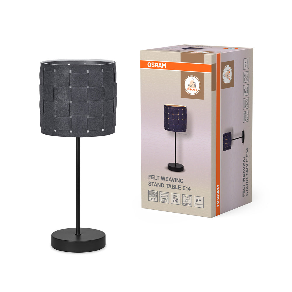 OSRAM DECOR Tischleuchte Decor Felt Weaving Stand grau, E14