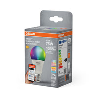 OSRAM Matter SMART+ LED Lampe, Frost-Optik, RGB, 9,5W, 1055lm, E27