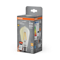 OSRAM Matter SMART+ LED-Lampe  Dimmbar (ex 60W) 6W / 2700K Warmweiß  E27