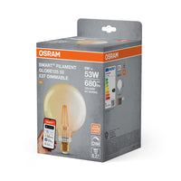 OSRAM Matter SMART+ Globe125 LED Lampe dimmbar (ex 53W) 6W / 2400K Warmweiß E27
