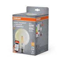 OSRAM Matter SMART+ Filament LED Lampe Globe dimmbar (ex 60W) 5,5W / 2700K Warmweiß E27