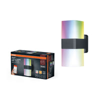 OSRAM SMART+ WiFi Cube Up/Down LED Wandleuchte Dunkelgrau, 14W, 950lm, RGB+W 3000K, WiFi, Alexa, IP44 Außen