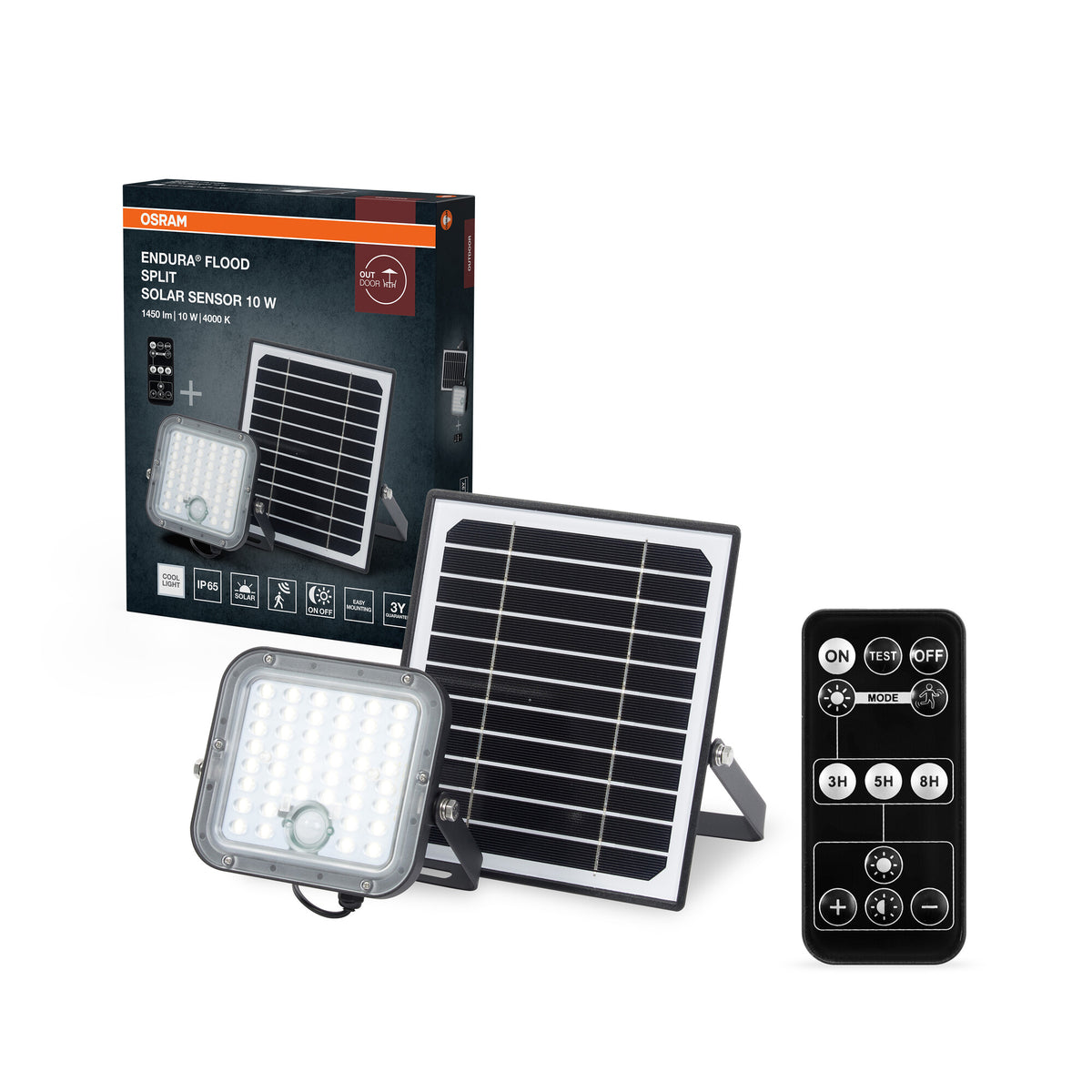 OSRAM LED-Solar-Außenleuchte Endura Outdoor schwarz mit Flutlicht und
