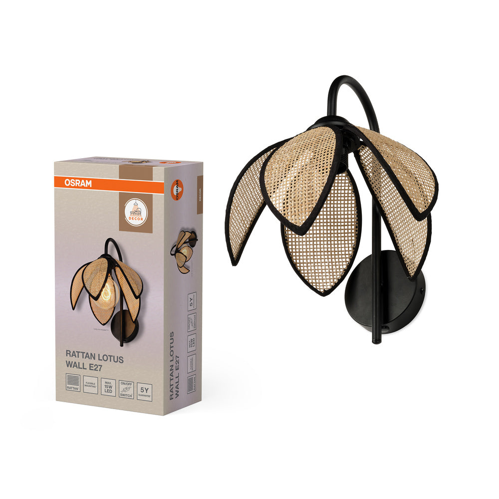 Decor Rattan Lotus Wall E27 Brown