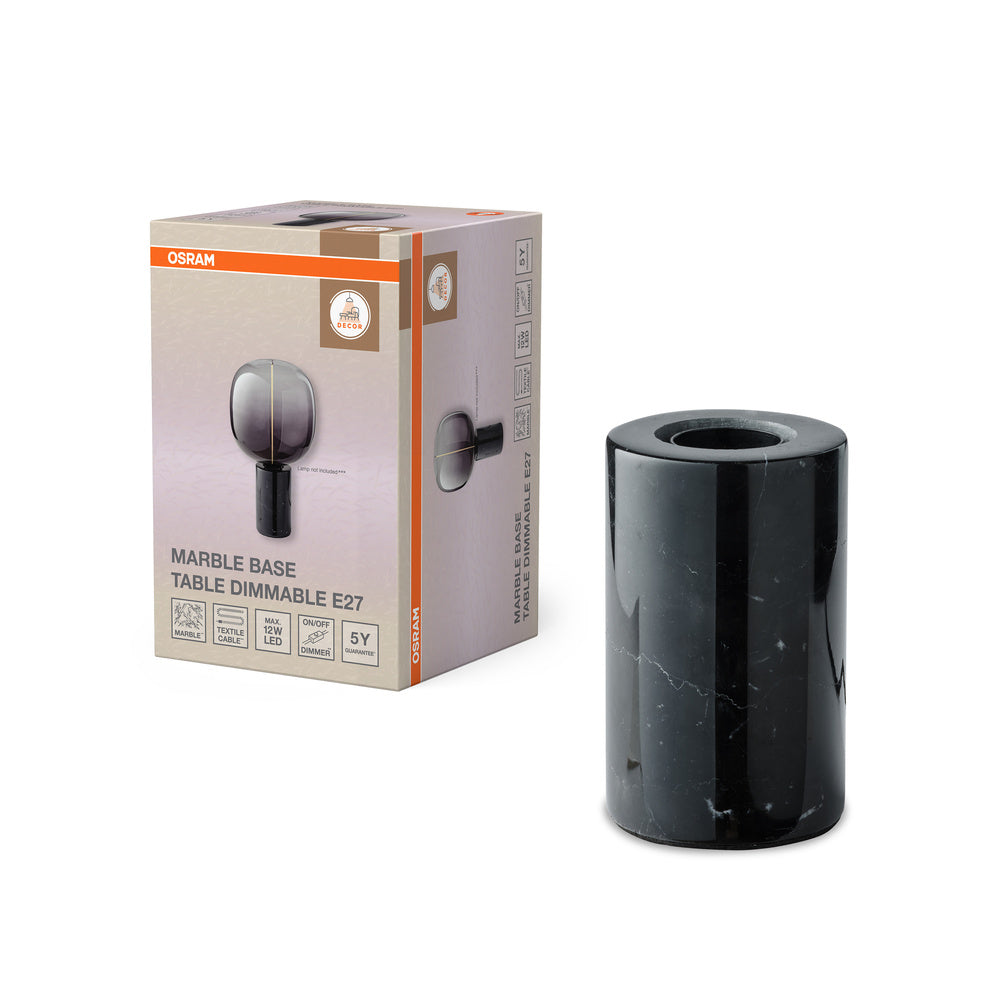 OSRAM DECOR Marble Base Tischleuchte Dim E27 Schwarz