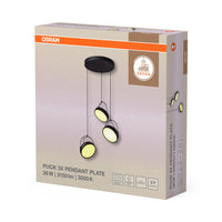 OSRAM DECOR Puck 3xPendelleuchte PL 36W 930 Schwarz