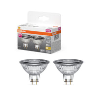 OSRAM Dimmbare Niedervolt-LED-Reflektorlampen MR16 mit Retrofit-Stecksockel, 35 Watts Ersatz, GU5.3, MR16 reflector, 2700 Kelvin, Warm weiß, Klares Glas, 2-er Pack
