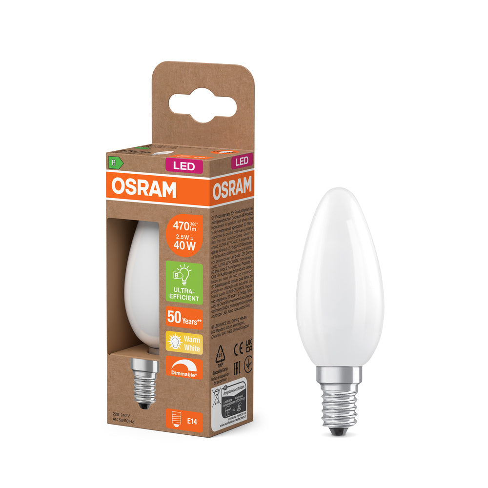 OSRAM SUPERSTAR+ CLASSIC B GLFR 40 LED-Lampe, 2,9W, 470lm , Warmweiß , E14