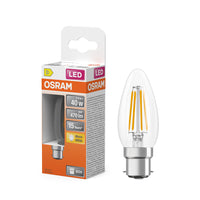 OSRAM LED Lampe LED Retrofit CLASSIC B 4W 827 Clear B22d, 470 lm, 2700 K, Warmweiß