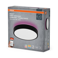 OSRAM Wifi SMART+ ORBIS BACKLIGHT LED Deckenleuchte RGBW mehrfarbig 35cm Tunable Weiß 28W / 3000-6500K schwarz