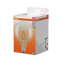 OSRAM LED-Lampen, klassische Ballform, 40 Watts Ersatz, E27, G125, 2700 Kelvin, Warm weiß, Klares Glas, single Pack
