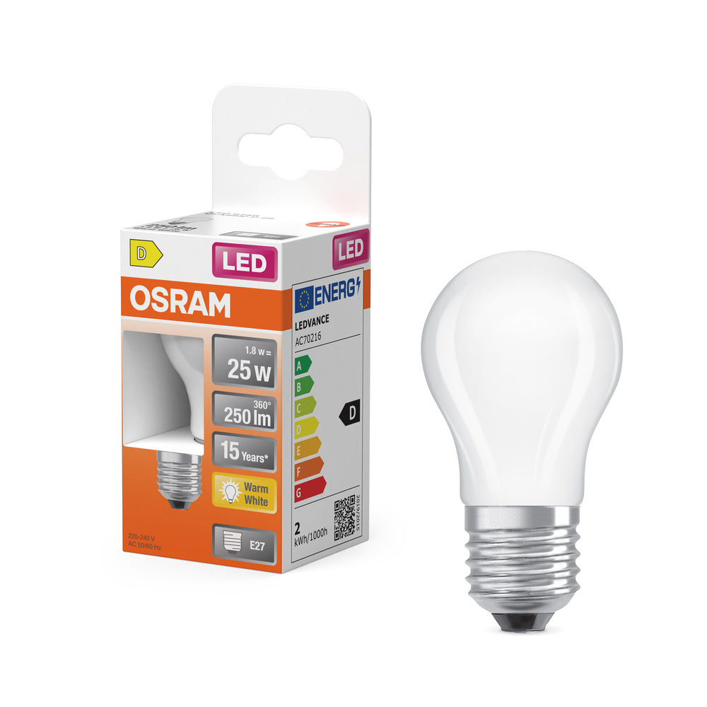 OSRAM LED Retrofit Classic P 1.8W 827 matt E27