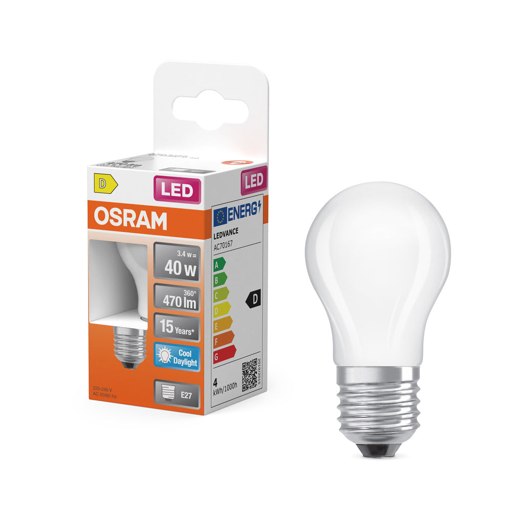 OSRAM Retrofit Classic P Cool Daylight LED Lampe (ex 40W) 4,5W / 6500K Kaltweiß E27
