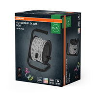 OSRAM Outdoor Flex RGB LED Streifen 20M IP65, inkl. Fernbedienung, bis 50 m erweiterbar, mit Kabeltrommel