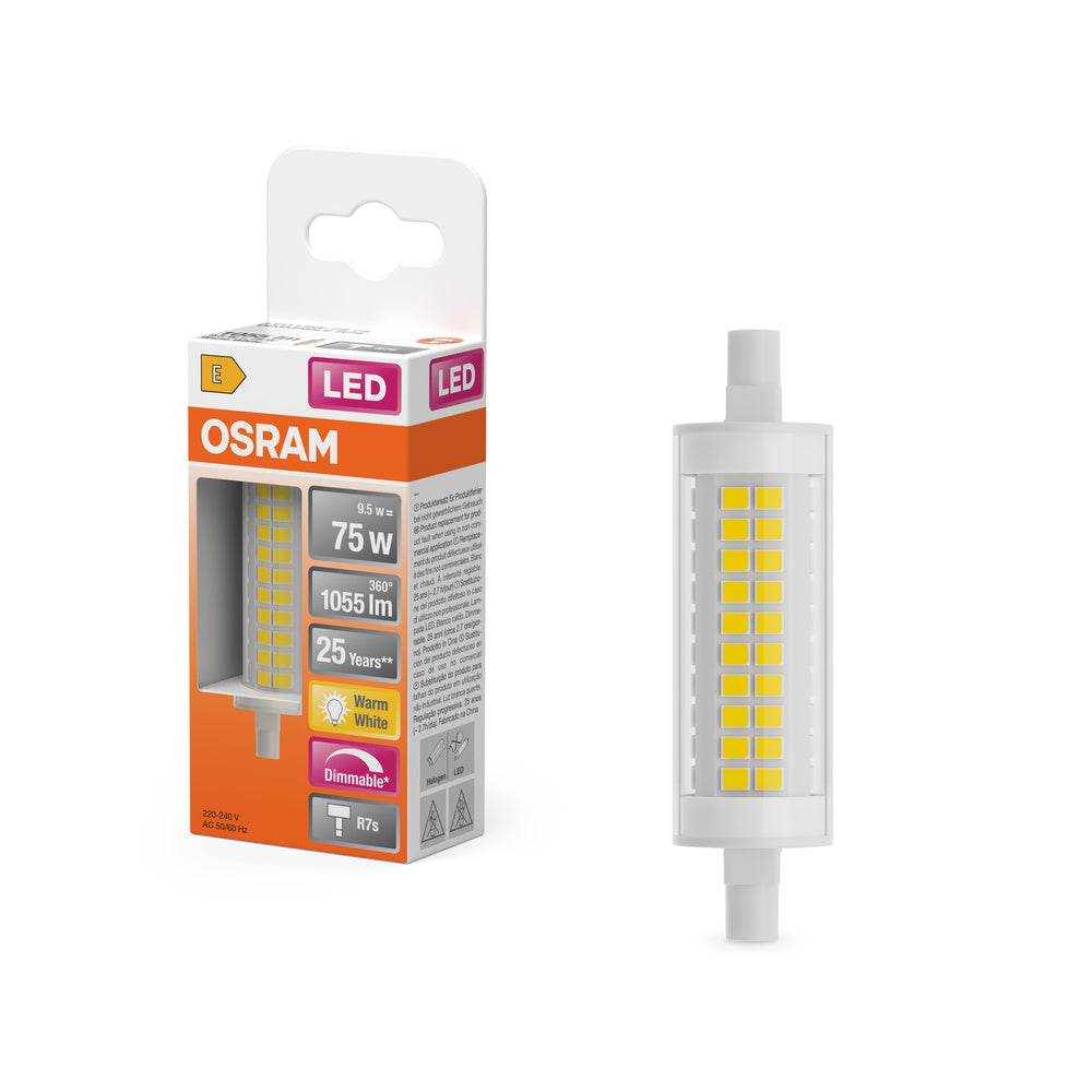 OSRAM LED LINE LED Lampe R7S DIM 9.5W 827 Clear R7s, 1055 lm, 2700 K,