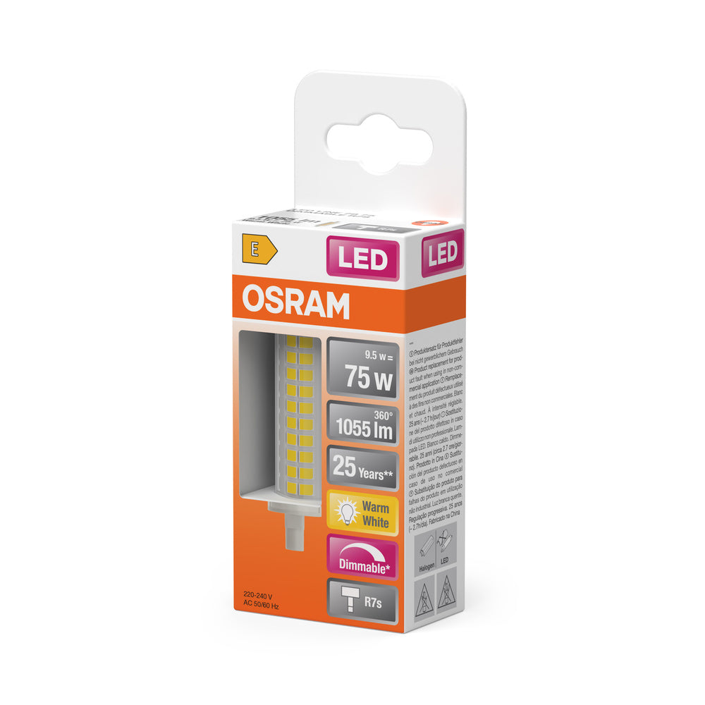 OSRAM LED LINE LED Lampe R7S DIM 9.5W 827 Clear R7s, 1055 lm, 2700 K,