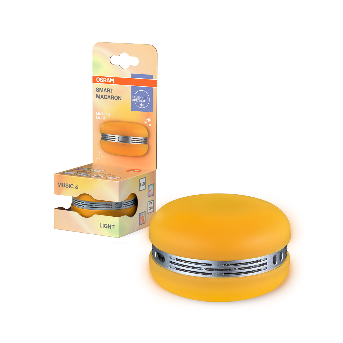 OSRAM SMART+ Wifi Macaron Bluetooth-Lautsprecher mit Bewegungssteuerung, RGG, Orange