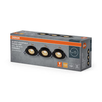 OSRAM LED Spot Recess Einbaustrahler Set GU10 Dim schwenkbar Click 6W Schwarz ⌀68 mm