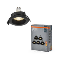 OSRAM LED Spot Recess Einbaustrahler Set GU10 2.6W Schwarz ⌀68 mm