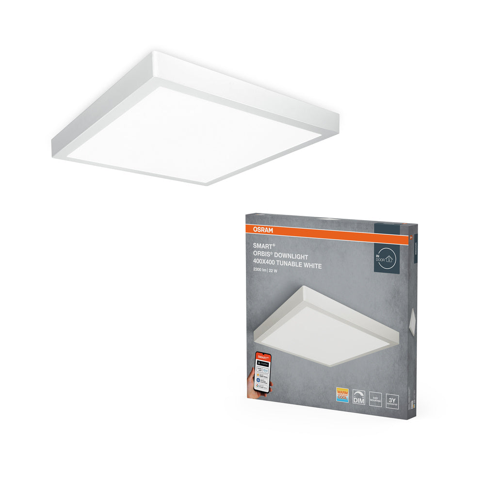 OSRAM Wifi SMART+ ORBIS DOWNLIGHT LED Deckenleuchte 40x40cm Tunable Weiß 22W / 3000-6500K