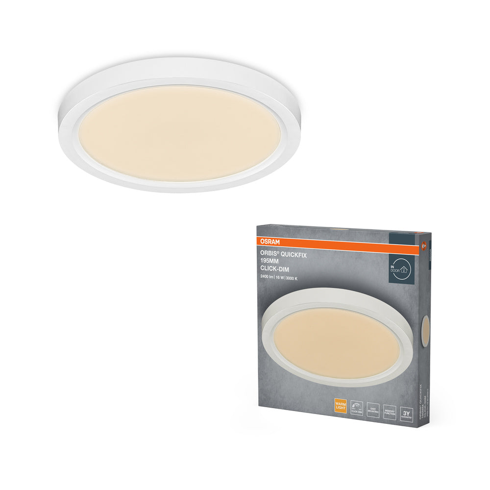 OSRAM Orbis Quickfix Round Deckenleuchte 195 mm 16W Click-Dim Weiß