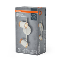 OSRAM LED Spot Stamp Deckenleuchte 2xGU10 Weiß und Holz