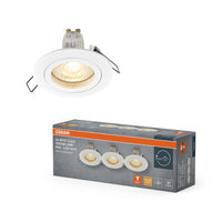 OSRAM LED Spot Recess Einbaustrahler Set GU10 Click 4.5W Weiß ⌀60 mm