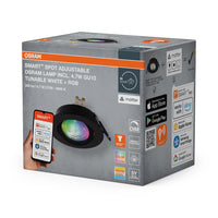 OSRAM Matter SMART+ LED smarter Einbauspot Bad GU10 schwenkbar 4.7W RGBW Schwarz ⌀68 mm