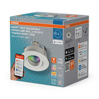OSRAM Matter SMART+ LED smarter Einbauspot Bad GU10 IP65 schwenkbar 4.7W RGBW Weiß ⌀68 mm