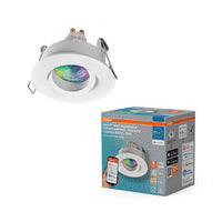 OSRAM Matter SMART+ LED smarter Einbauspot Bad GU10 IP65 schwenkbar 4.7W RGBW Weiß ⌀68 mm