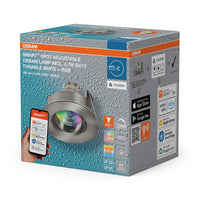 OSRAM Matter SMART+ LED smarter Einbauspot Bad GU10 IP65 schwenkbar 4.7W RGBW Satin-Nickel ⌀68 mm