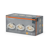 OSRAM LED Spot Recess Einbaustrahler Set schwenkbar 4.9W 36° Weiß ⌀75 mm