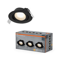 OSRAM LED Spot Recess Einbaustrahler Set DIM 4.9W 120° Schwarz ⌀75 mm