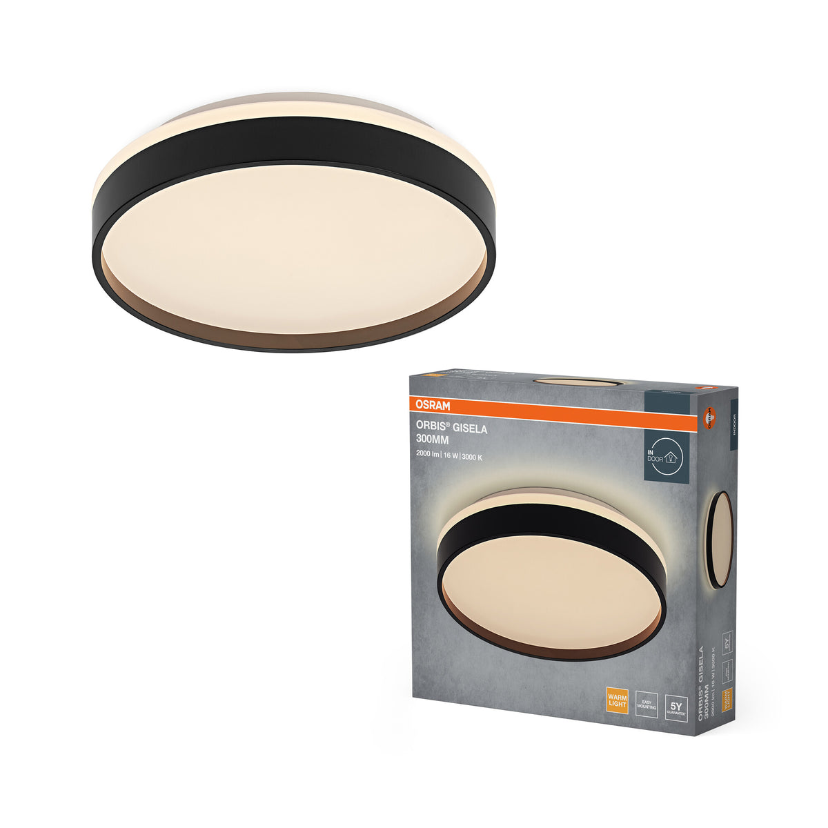 OSRAM Orbis Gisela 300 mm 16W 830 Schwarz