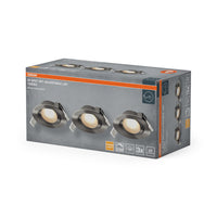 OSRAM LED Spot Recess Einbaustrahler Set DIM 4.9W 120° Satin-Nickel ⌀75 mm