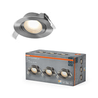 OSRAM LED Spot Recess Einbaustrahler Set CCT schwenkbar 4.9W 120° Satin-Nickel ⌀75 mm